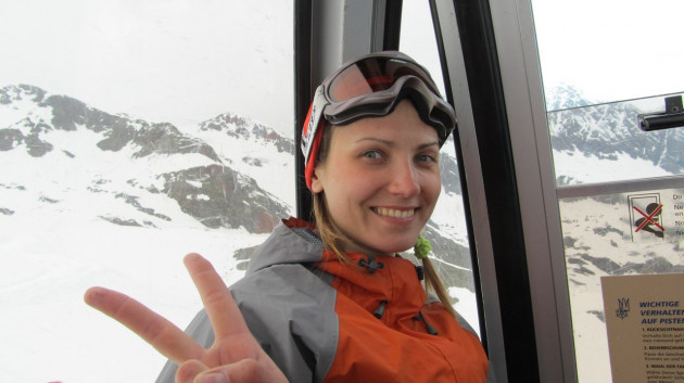 On her way to the next peak.